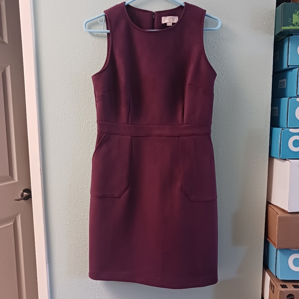 Purple Petite Faux Suede Pocket Dresss | Size 6P